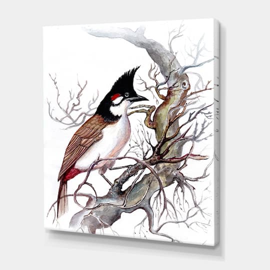 Designart - Vintage Beautiful Bird On A Branch